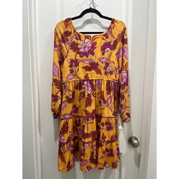 NWT Hale Bob Taisha Jersey Bohemian V-Neck Mini Dress Sz L - Picture 7 of 8